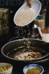cooking a rice dish